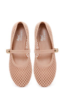 Women's Beige Buckled Jelly Ballerinas | Derimod