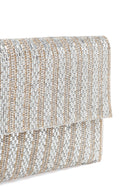 Woman Silver Chain-Strap Stone-Embellished Evening Bag | Derimod