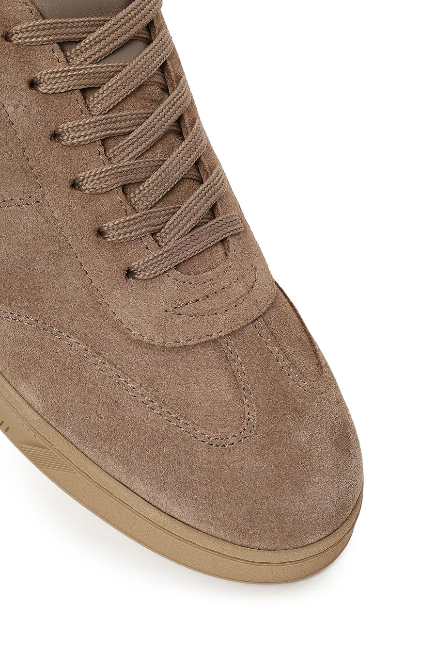 Erkek Bej Bağcıklı Süet Deri Sneaker