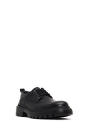 Men's Black Lace-Up Thick-Soled Leather Casual Shoe | Derimod