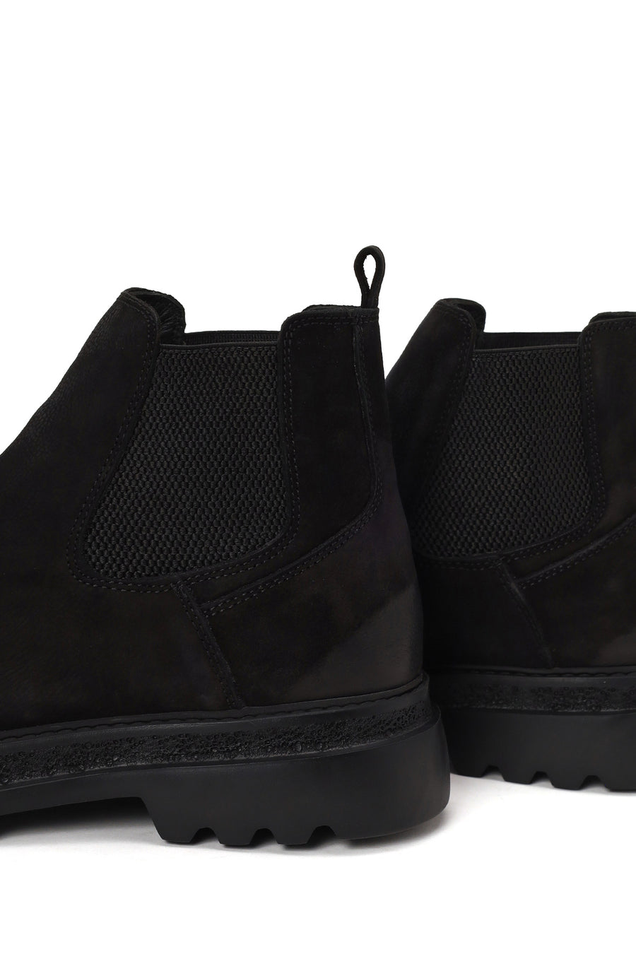Male Black Thick-Soled Nubuck Leather Chelsea Boots