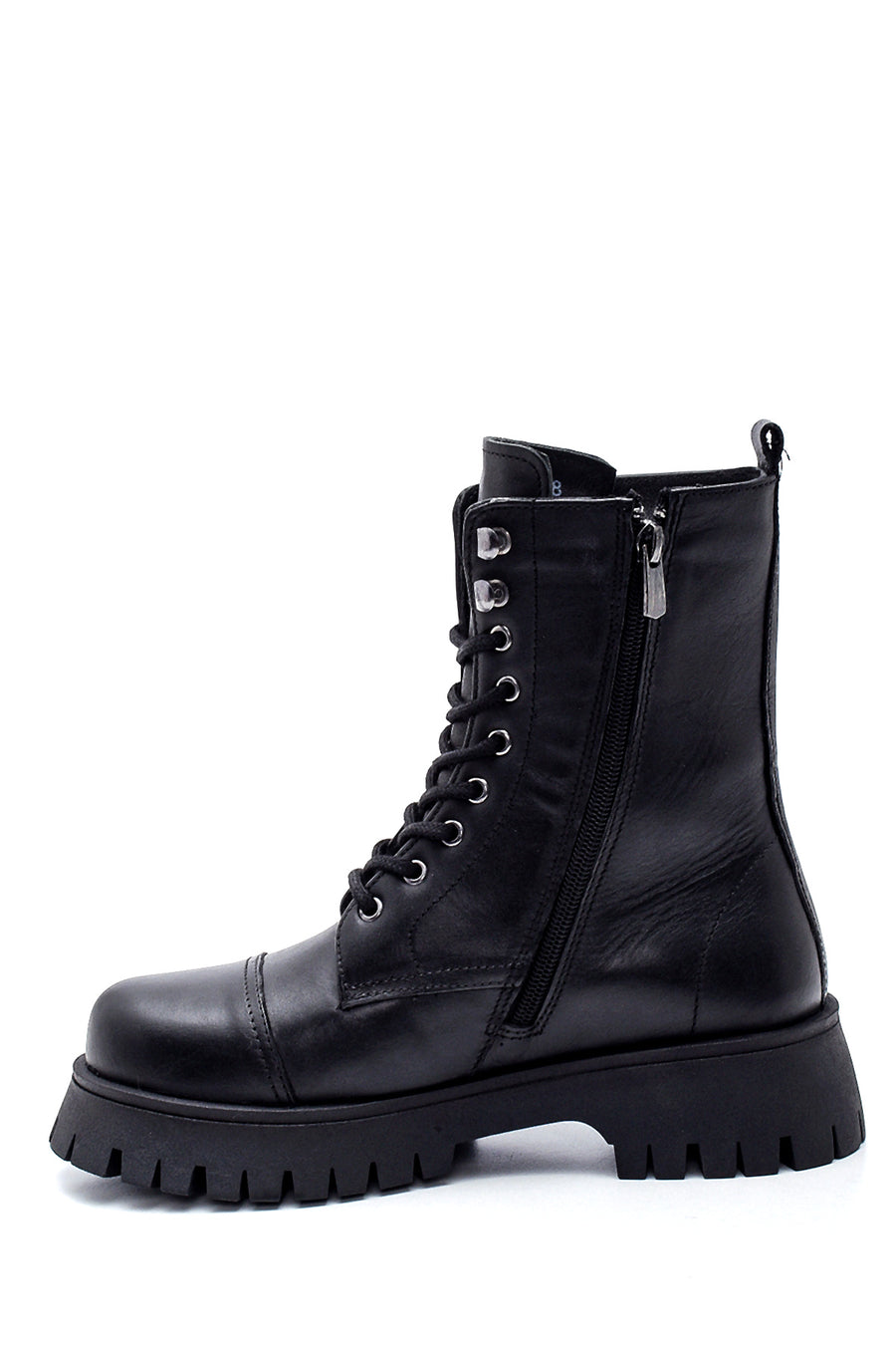 Women's Leather Pocket Detailed Boots