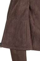 Lucy Woman Gray Double-Sided Leather Suede Jacket | Derimod