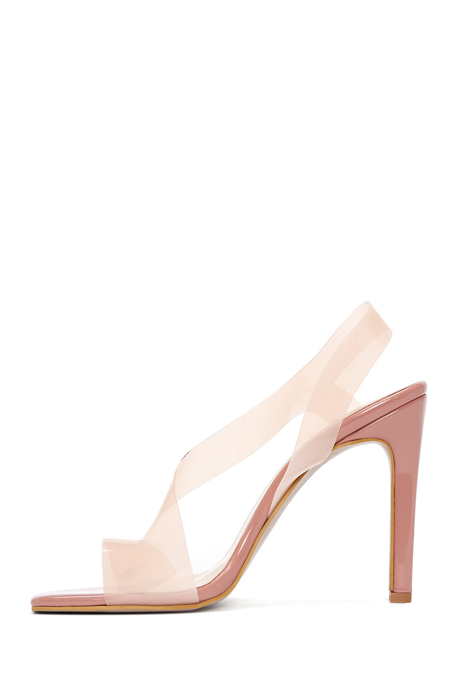 Women's Powder Transparent Heeled Sandals