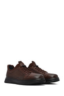 Male Brown Lace-Up Leather Sneaker | Derimod