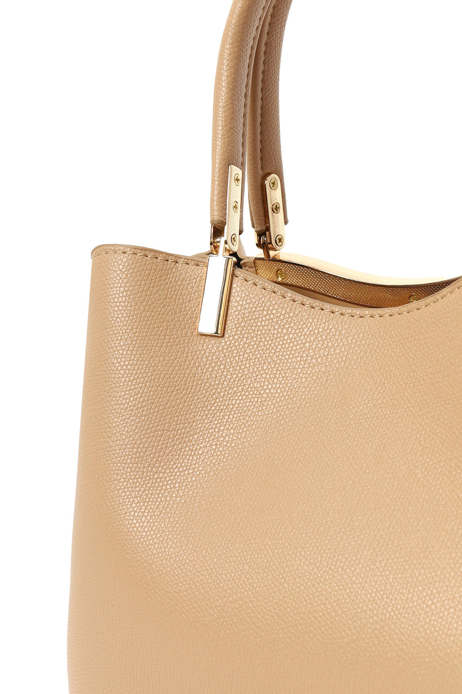 Woman Beige Long-Strap Shoulder Bag