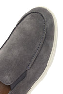 Erkek Gri Süet Deri Casual Loafer | Derimod