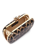 Woman Leopard Print Long Chain Strap Mini Box Evening Bag | Derimod