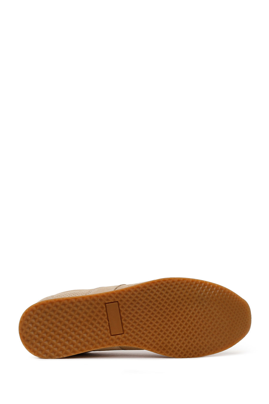 Erkek Bej Bağcıklı Süet Deri Sneaker