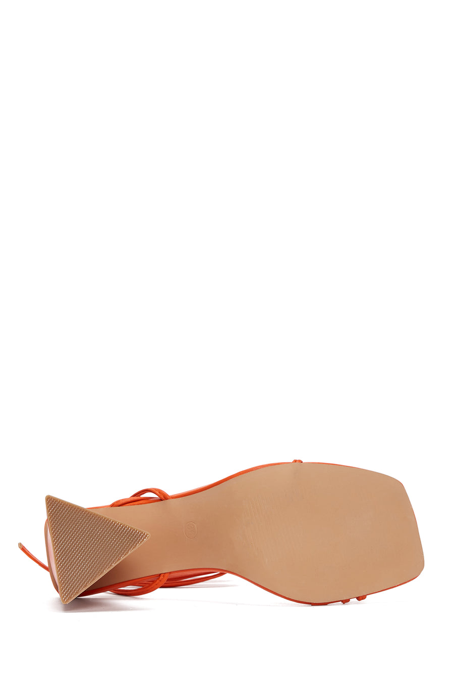 Women's Orange Lace-Up Heeled Sandals