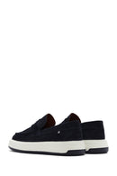 Men's Navy Blue Suede Leather Casual Loafer | Derimod