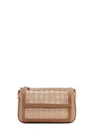 Women's Beige Long Strap Printed Crossbody Bag | Derimod
