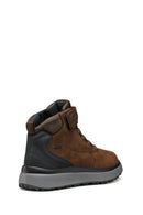 Geox Men Brown U Granito + Grip B Abx C - Oil Laced Leather Outdoor Boot | Derimod