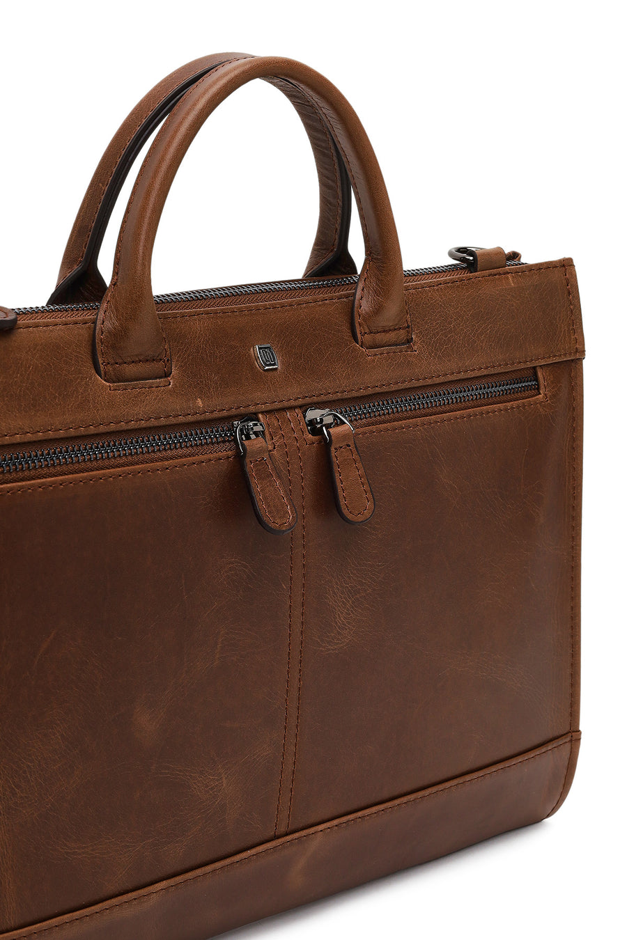 Men's Brown Long Strap Leather Briefcase
