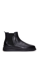 Men's Black Leather Flat Chelsea Boots | Derimod