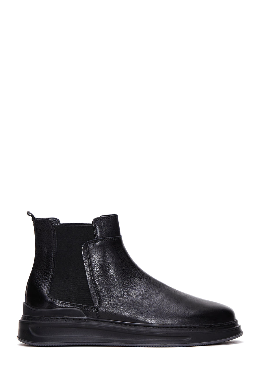 Men's Black Leather Flat Chelsea Boots 22WFD613218 | Derimod
