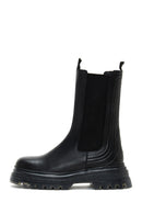 Women's Black Leather Thick Soled Chelsea Boots | Derimod