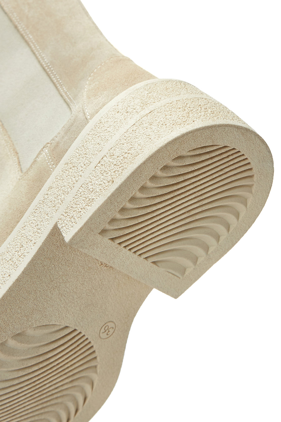 Women's Beige Suede Leather Chelsea Boots