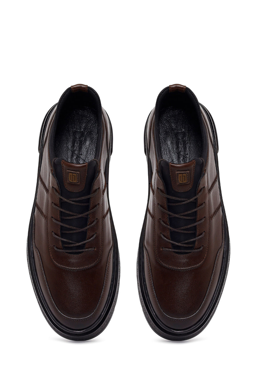 Male Brown Lace-Up Leather Sneaker