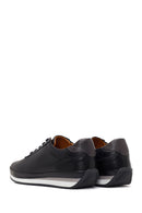 Erkek Siyah Bağcıklı Deri Casual Sneaker | Derimod