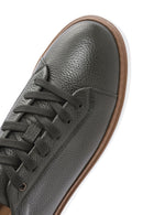 Male Khaki Lace-up Leather Sneaker | Derimod