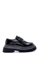 Women's Leather Patent Leather Thick Soled Shoes | Derimod