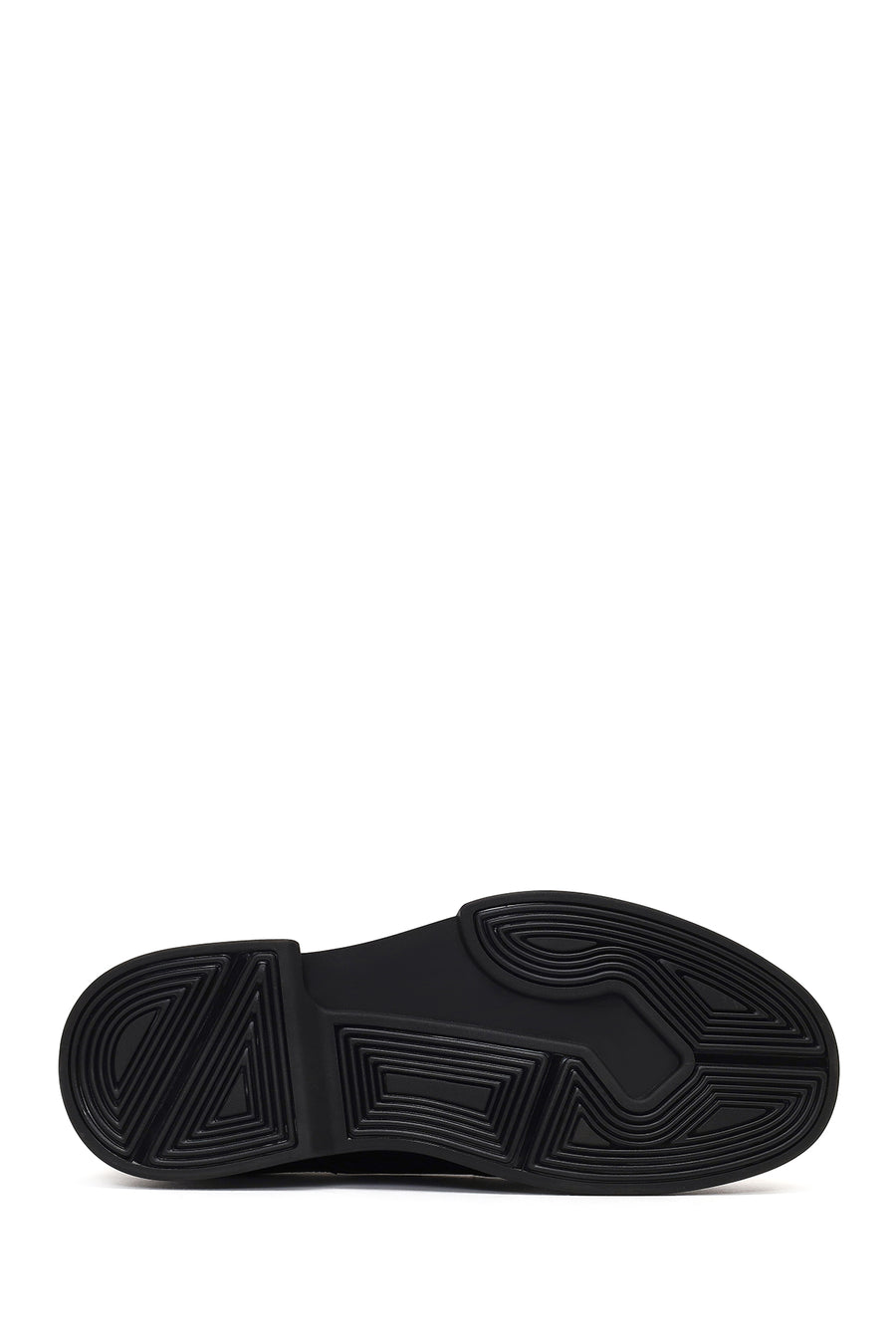 Men's Black Lace-Up Thick-Soled Leather Casual Shoe