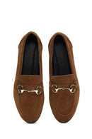 Women's Tan Suede Leather Loafer | Derimod