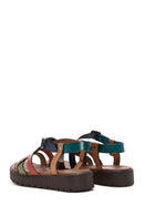 Women's Multicolored Thick-Soled Leather Bodrum Sandals | Derimod