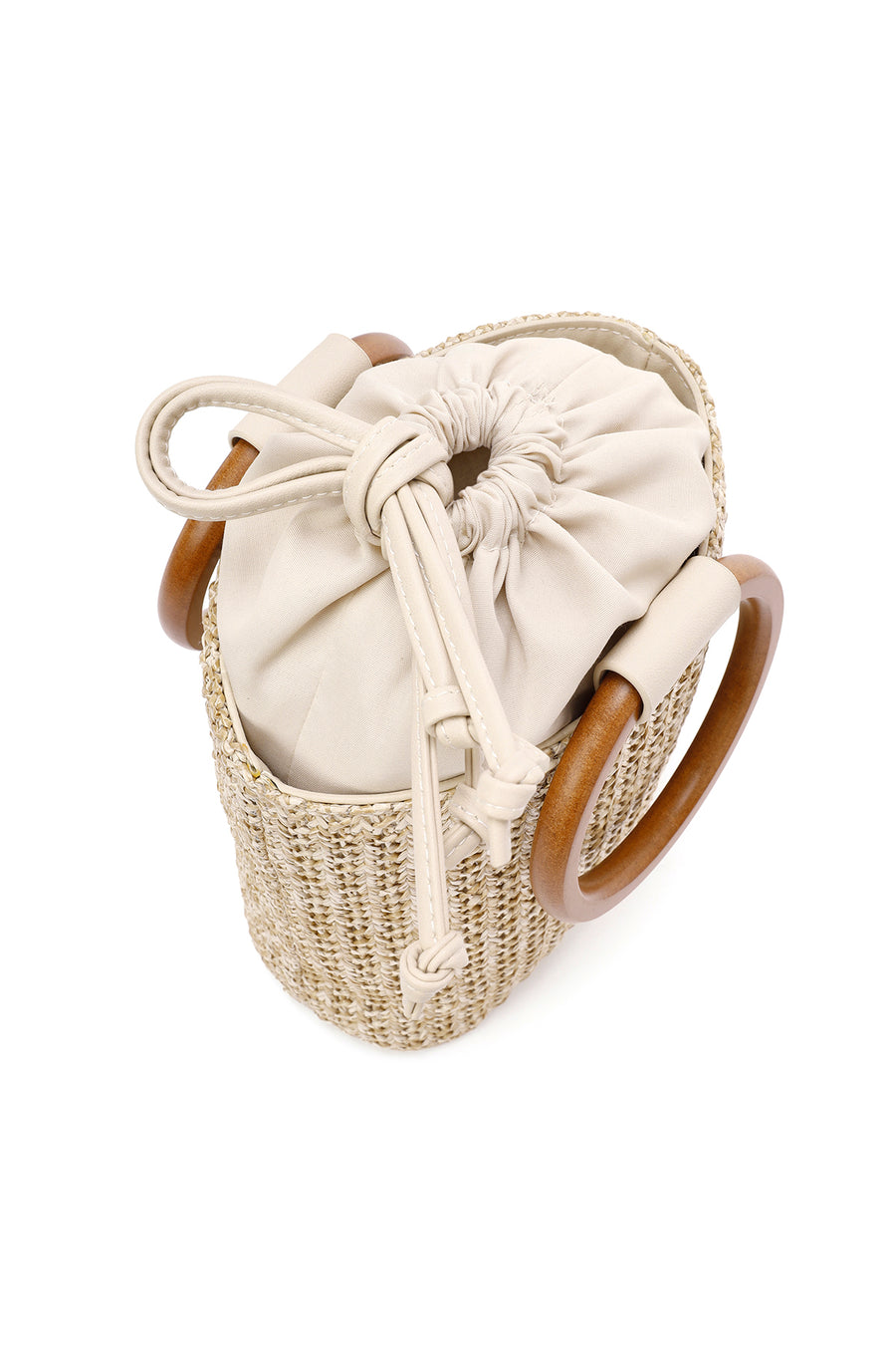Women's Cream Straw Handbag