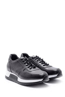 Men's Crocodile Pattern Detailed Leather Sneaker | Derimod