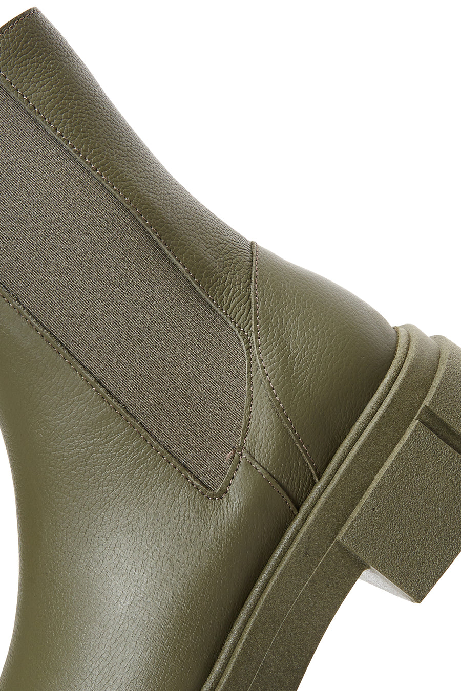 Women's Green Leather Chelsea Boots
