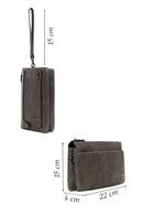 Male Grey Leather Handbag | Derimod