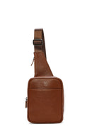 Men's Tan Leather Crossbody Bag | Derimod