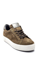 Women's Leather Suede Sneaker | Derimod