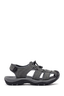 Erkek Gri Deri Outdoor Sandalet | Derimod