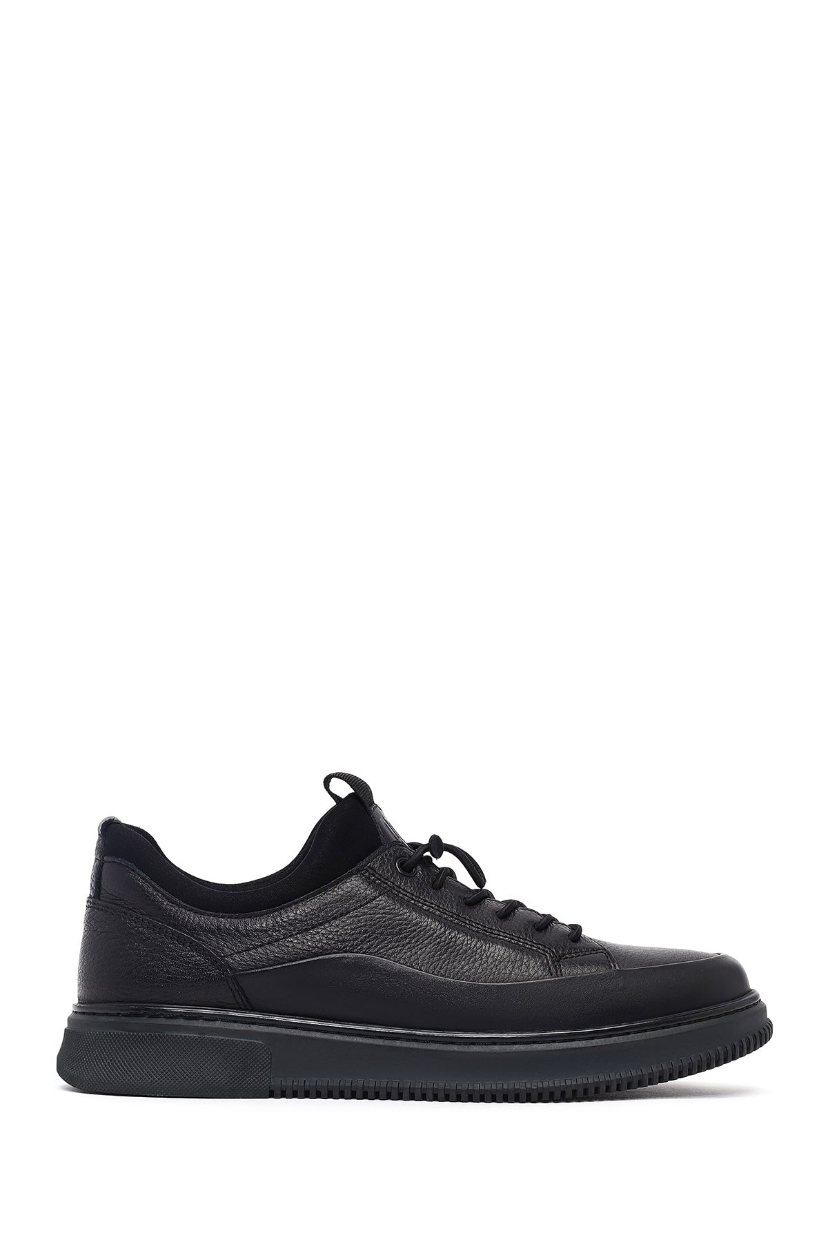 Erkek Siyah Bağcıklı Deri Sneaker WM720006DF | Derimod