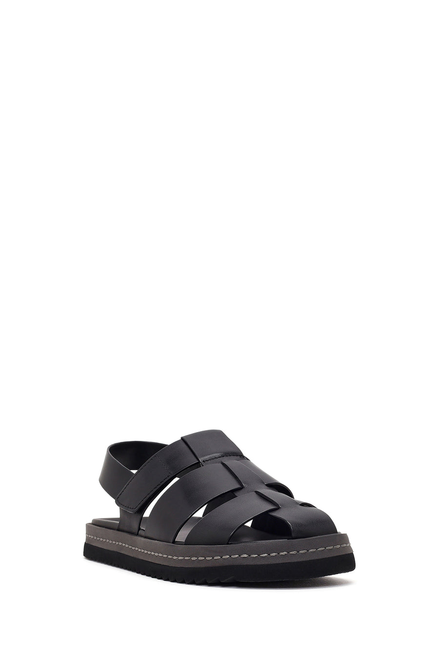 Men's Black Leather Sandals