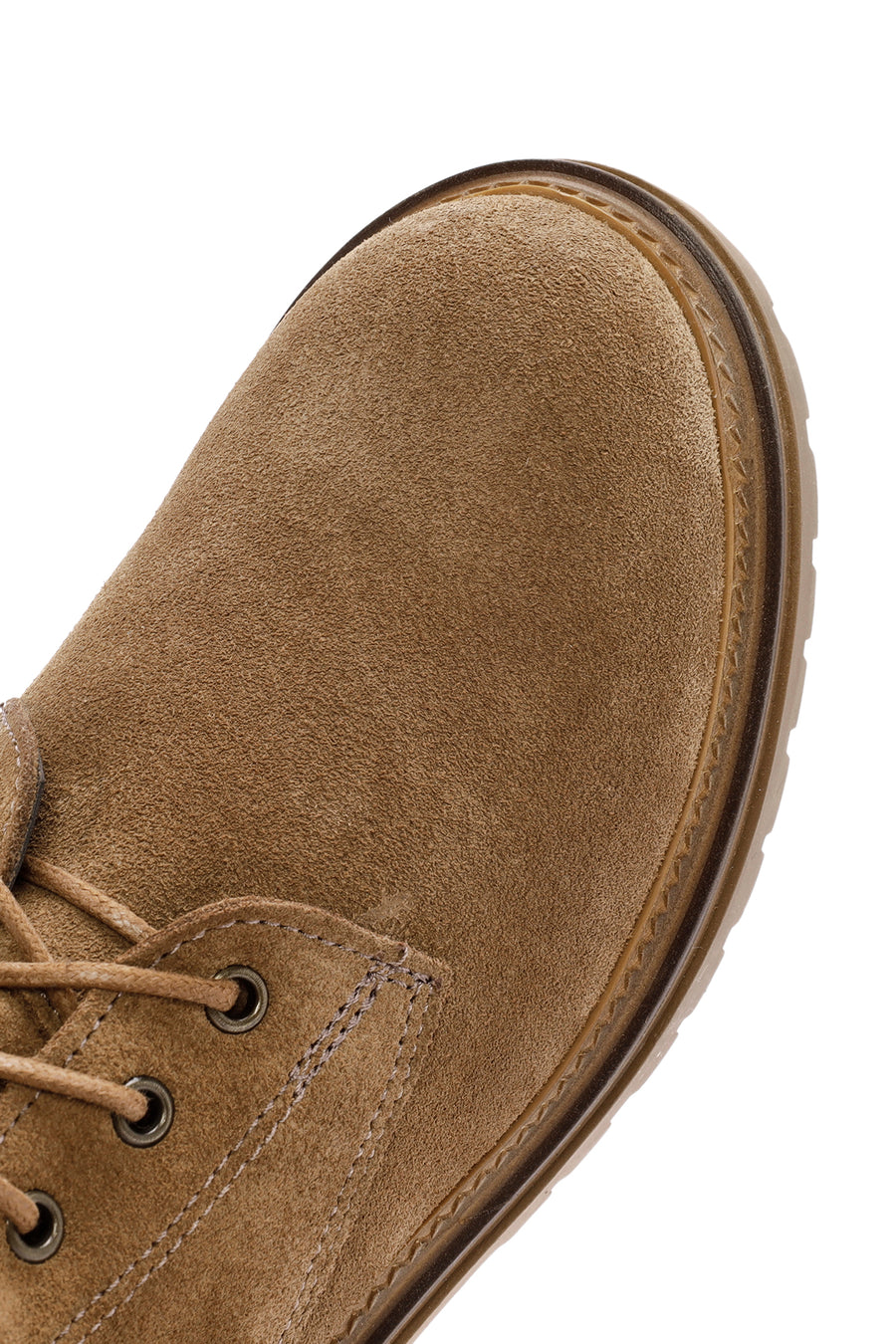 Women's Brown Zippered Suede Leather Combat Boots