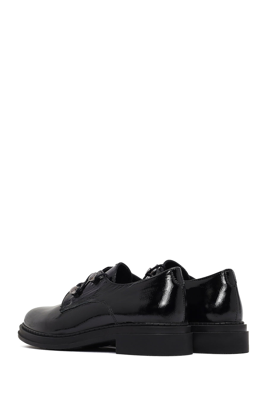 Woman Black Patent Leather Leather Casual Shoes