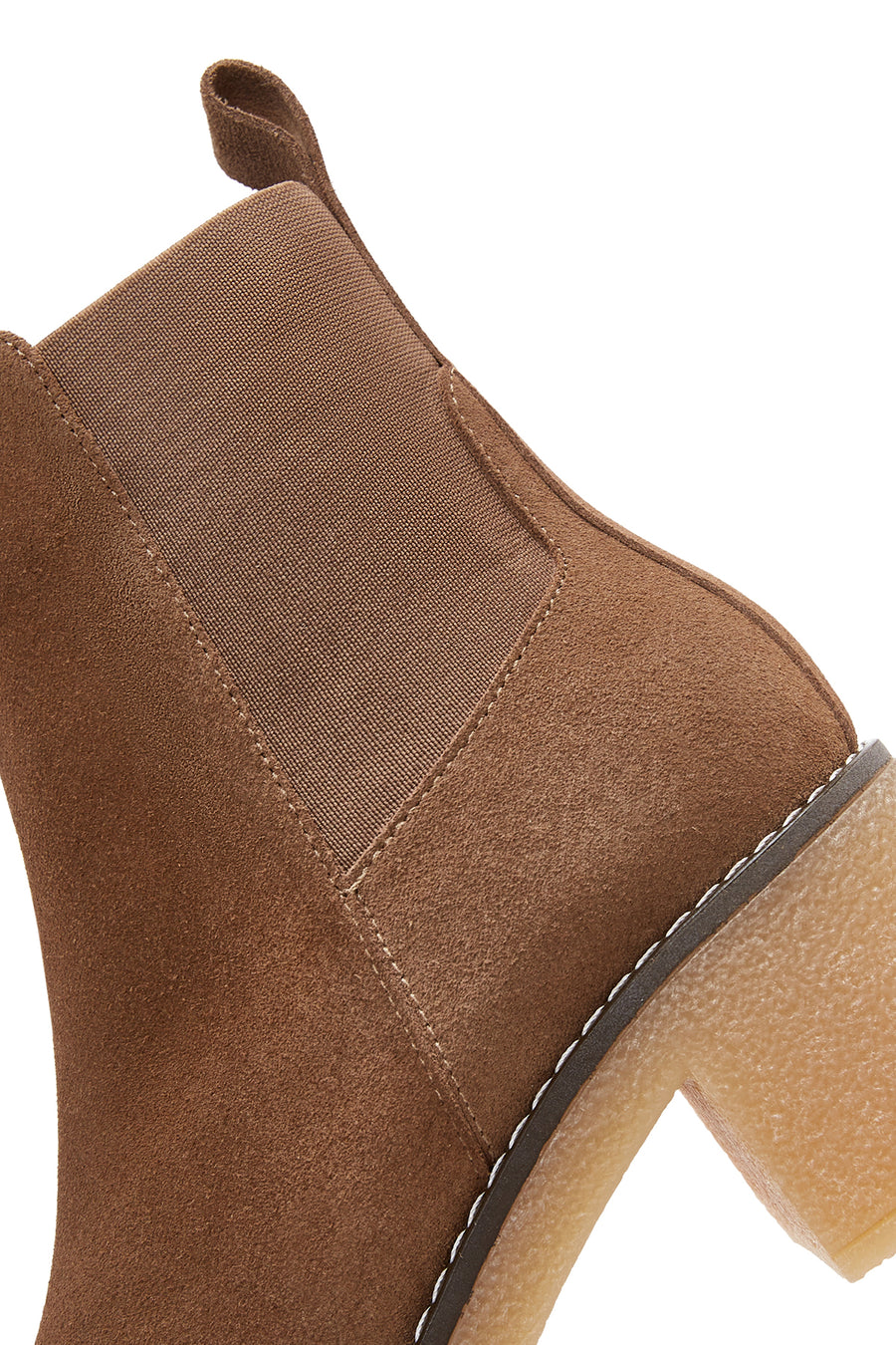 Women's Tan Suede Leather Heeled Boots
