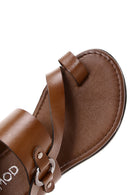 Women's Tan Leather Bodrum Sandals | Derimod
