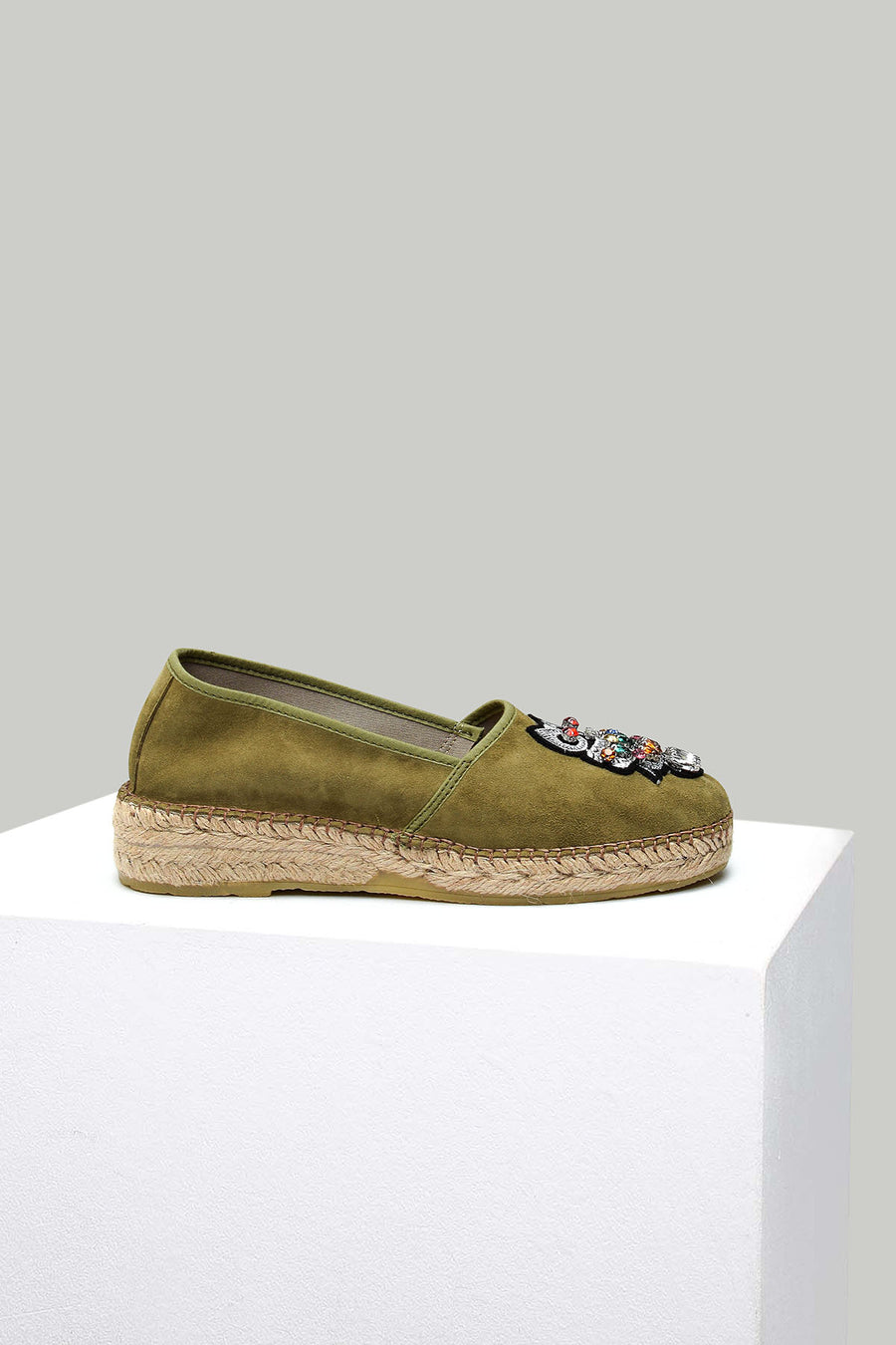 Green Women's Espadrille with Owl