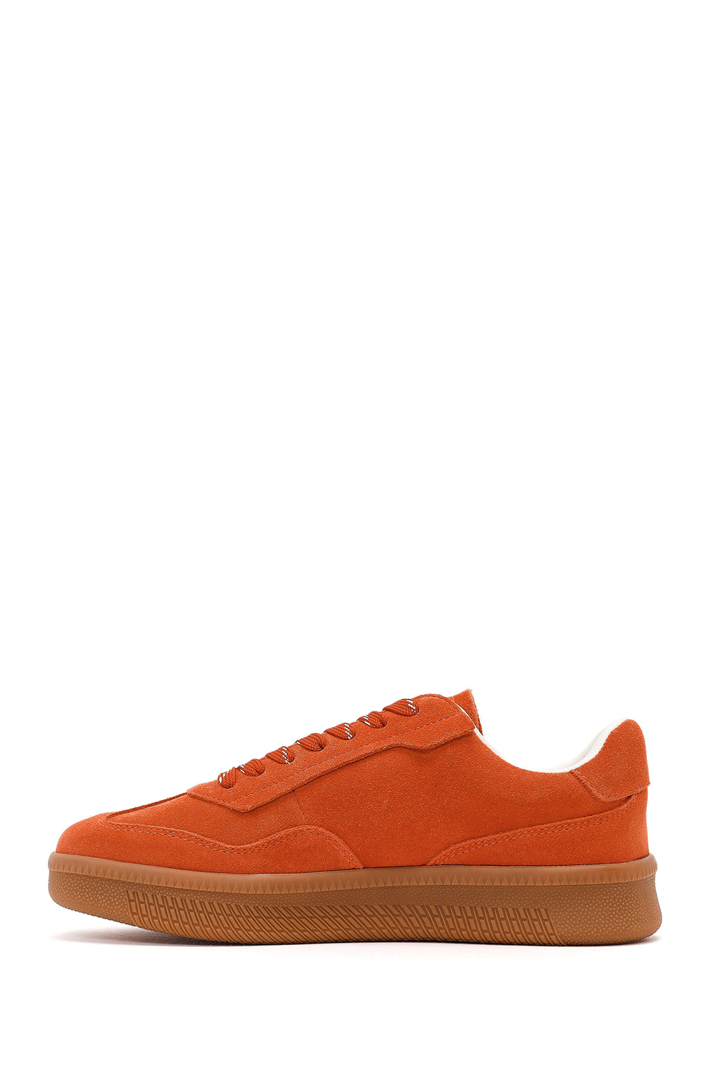 Kadın Turuncu Bağcıklı Süet Deri Sneaker
