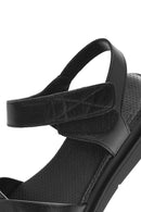Women's Black Strappy Leather Sandals | Derimod