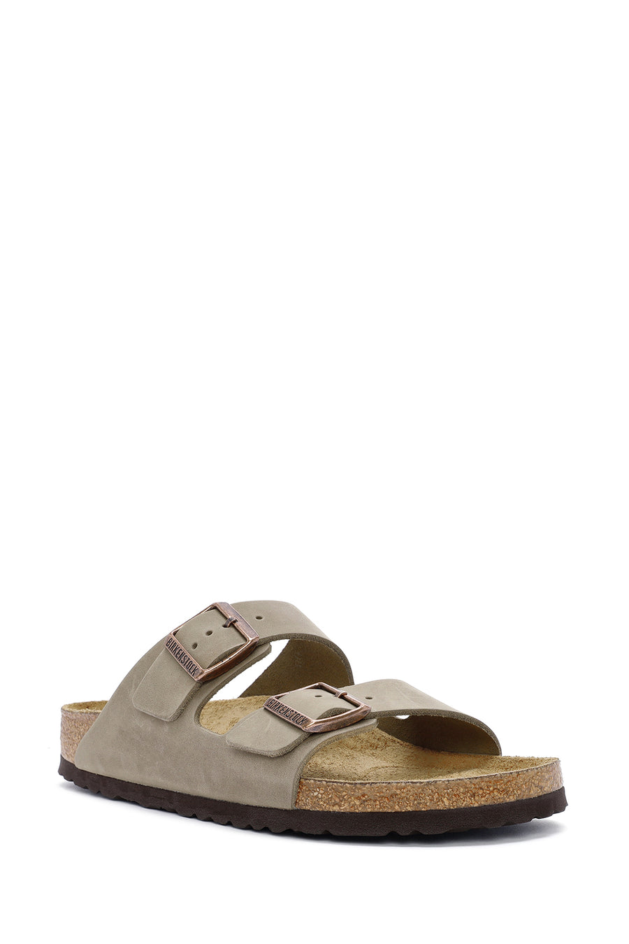 Birkenstock Erkek Kahverengi Arizona Çift Tokalı Deri Terlik