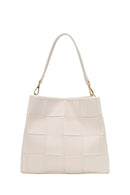 Woman Cream Long-Strap Knitted Shoulder Bag | Derimod