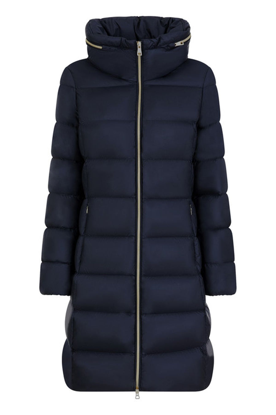Geox Women's Navy Blue Charlene Slim Fit Hooded Long Coat W3626DT2562F1624 | Derimod