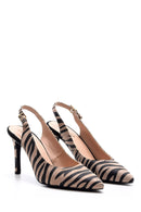 Women's Zebra Pattern Heeled Shoes | Derimod