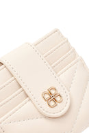 Woman Cream Quilted Card Holder | Derimod
